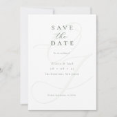 フォーマルSage Green Script Photo結婚's セーブザデート (正面)