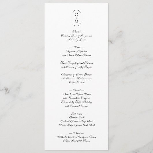 フォーマルScript with/Geometric Frame Monogram 結婚's メニュー (裏面)