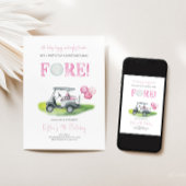 フォーミニゴルフガール誕生日招待状 招待状