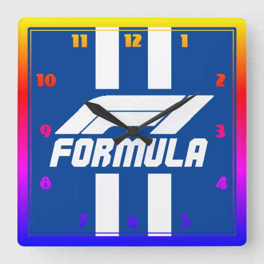 フォーミュラ時計 スクエア壁時計 (正面)