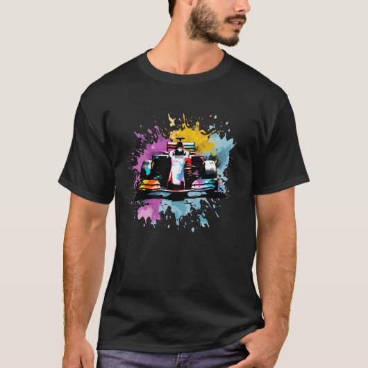 フォーミュラ1 F1カーラバーレーシングカラフルドライバーSp Tシャツ (正面)