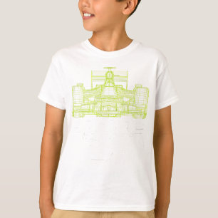 フォーミュラ・レーシングカー設計図メカニカルエンジニアR Tシャツ