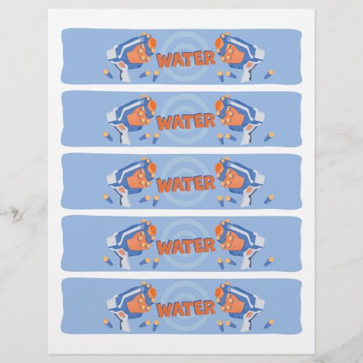 フォームダーツガンパーティーのウォーターボトルラベル チラシ (正面)