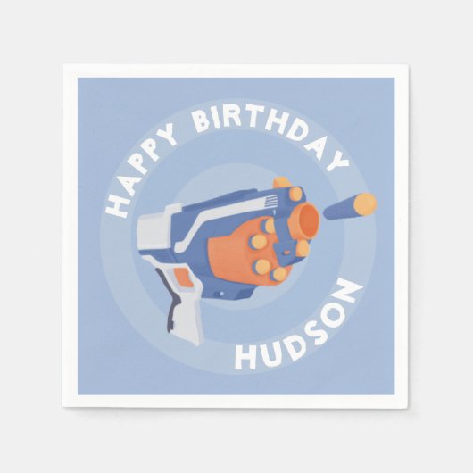 フォームダーツガンパーティーデザイン スタンダードカクテルナプキン (正面)