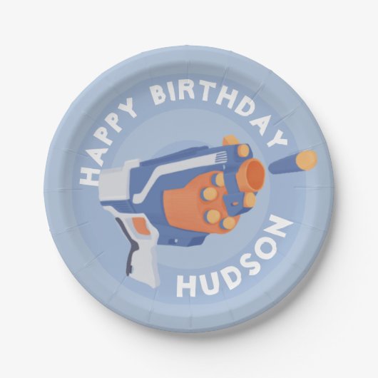 フォームダーツガンパーティーデザイン ペーパープレート (正面)