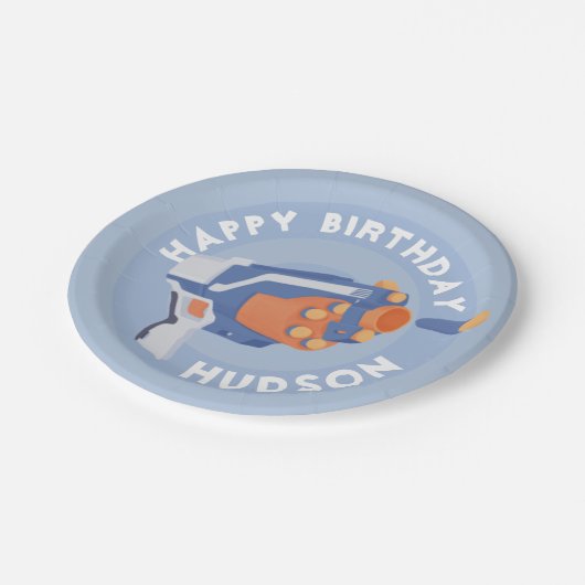 フォームダーツガンパーティーデザイン ペーパープレート (アングル)