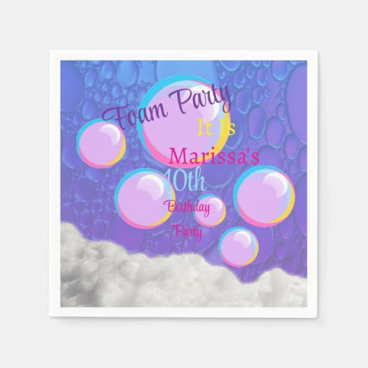 フォームパーティー誕生日 スタンダードカクテルナプキン (正面)
