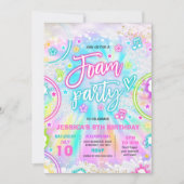 フォーム誕生日パーティープールスプラッシュパッド絞り染めグロー 招待状 (正面)