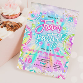 フォーム誕生日パーティープールスプラッシュパッド絞り染めグロー 招待状