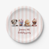 フォーメイクアイスクリームサンデー誕生日 ペーパープレート (正面)