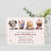 フォーメイクアイスクリームサンデー誕生日 招待状 (スタンド正面)