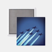 フォーメーション飛んでいる・ブルー・エンジェルで飛行機をジェット マグネット (正面/裏面)