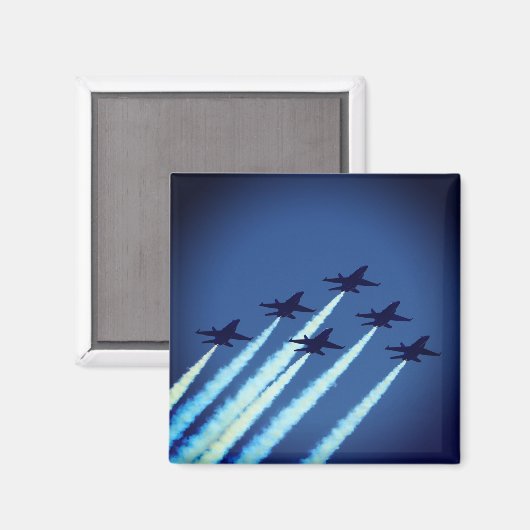 フォーメーション飛んでいる・ブルー・エンジェルで飛行機をジェット マグネット (正面/裏面)