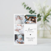 フォーモダンエレガントフォト新生児ありがとう ポストカード (スタンド正面)