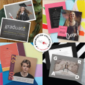 フォーモダンコーナーGRADシンプル写真卒業 案内状