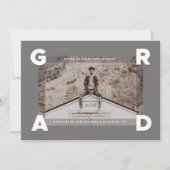 フォーモダンコーナーGRADシンプル写真卒業 案内状 (正面)