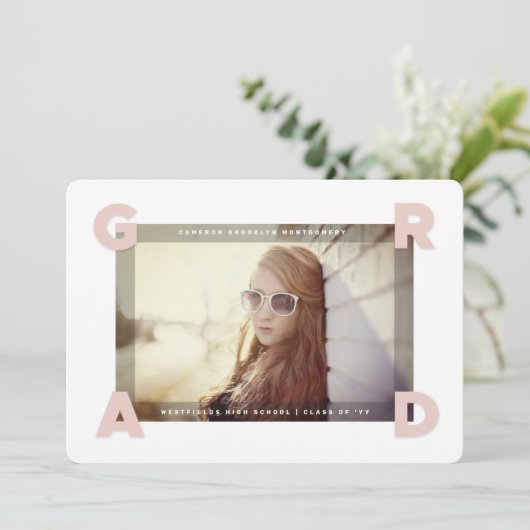 フォーモダンコーナーGRADシンプル写真卒業 案内状 (スタンド正面)
