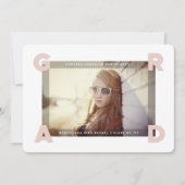 フォーモダンコーナーGRADシンプル写真卒業 案内状 (正面)