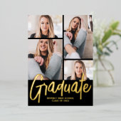 フォーモダンフォトスクリプト卒業パーティー 箔招待状 (立ち正面)