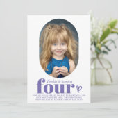 フォーモダンミニマルフォト4歳の誕生日招待状 招待状 (スタンド正面)
