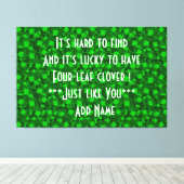 フォーモダンリーフクローバーフローラ キャンバスプリント (インサイチュ (ウッドフロア))