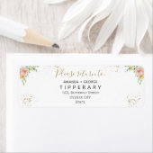 フォーラルと金ゴールド結婚ズ |差出人住所ラベル ラベル (インサイチュ)