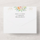 フォーラル赤面ピンク結婚式招待状オールインワン オールインワン招待状 (裏面)