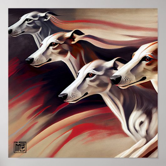 フォーランニングのグレイハウンド ポスター (正面)