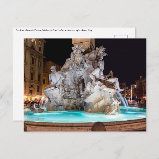 フォーリバーズファウンテンオンピアッツァナヴォーナインローマ ポストカード (正面/裏面)