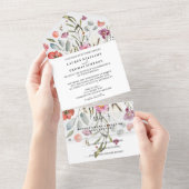 フォーリングフラワーズ結婚式招待状 オールインワン招待状 (貼ってはがせる)