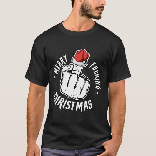 フォーリンメリーグクリスマス不適切な男性アダルトおもしろい Tシャツ (正面)