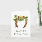 フォーリーフクローバーおもしろいアイリッシュSt patricks dayカード 案内状 (正面)