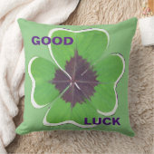 フォーリーフクローバーグッドラック装飾用クッション クッション (ブランケット)