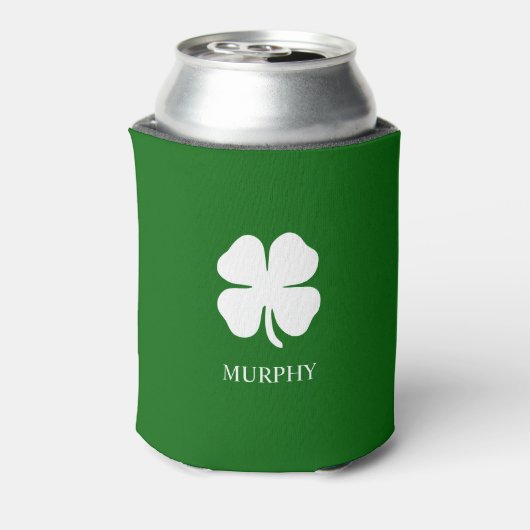 フォーリーフクローバーグリーンアイリッシュビパーソナライズされたール 缶クーラー (缶裏面)