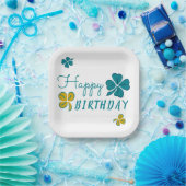 フォーリーフクローバーシャムロックハッピーバースデー ペーパープレート (パーティー)