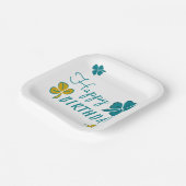 フォーリーフクローバーシャムロックハッピーバースデー ペーパープレート (傾斜あり)