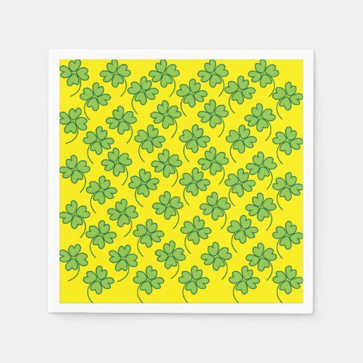 フォーリーフクローバーシャームロックアイリッシュパーティーギフト スタンダードカクテルナプキン (正面)