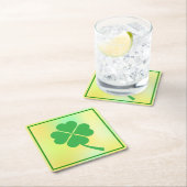 フォーリーフクローバーセントパトリックの日デザイン-87906 スクエアペーパーコースター (インサイチュ)