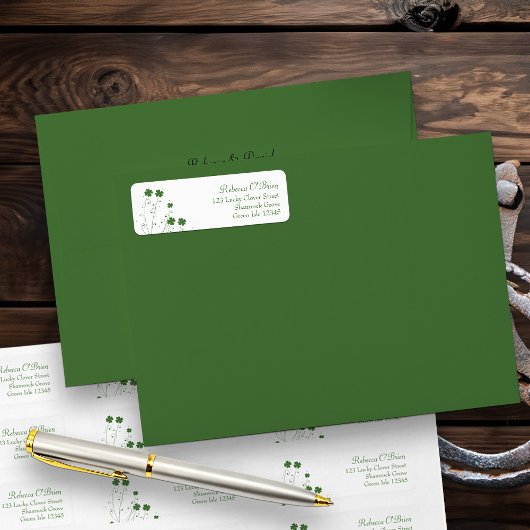 フォーリーフクローバーブライダルシャワー差出人住所 ラベル