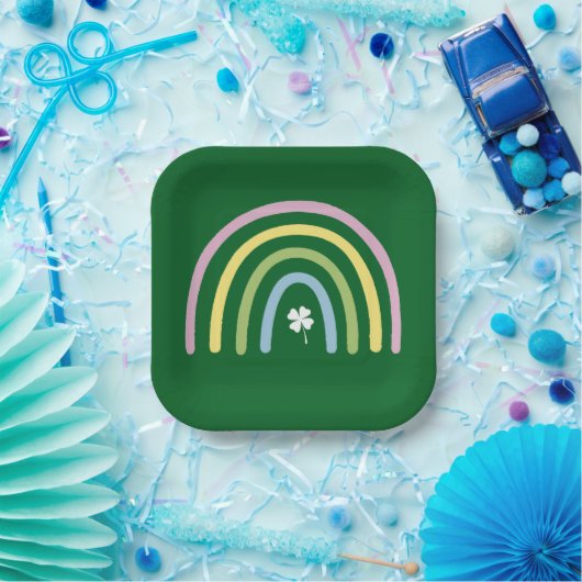 フォーリーフクローバーレインボーセントパトリックの日 ペーパープレート (パーティー)