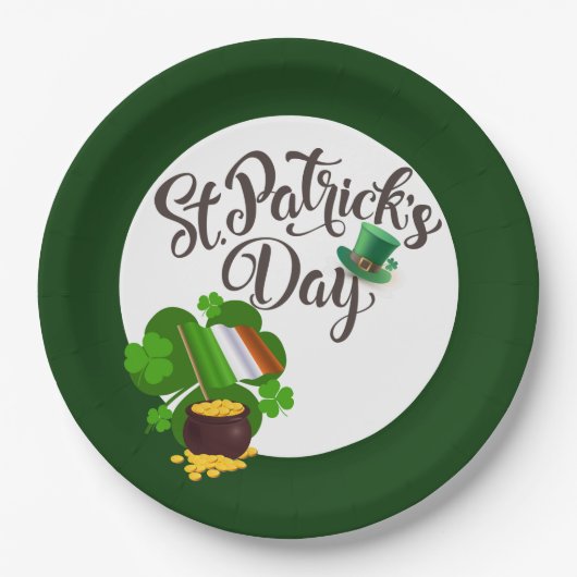 フォーリーフクローバー紙プレート ペーパープレート (正面)