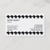 フォーリーフクローバー – ブラックオンホワイト 名刺 (裏面)