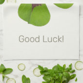 フォーリーフラッキークローバーSt patricks dayグッドラック キッチンタオル (折り畳み)