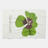 フォーリーフラッキークローバーSt patricks dayグッドラック キッチンタオル (横)