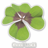 フォーリーフラッキークローバーSt patricks dayグッドラック シール (正面)