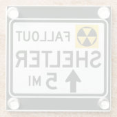 フォールアウトシェルター標識 ガラスコースター (裏面)