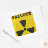フォールアウトシェルター警告ヴィンテージのポスター スクエアシール (封筒)