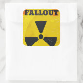 フォールアウトシェルター警告ヴィンテージのポスター スクエアシール (バッグ)