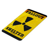 フォールアウトシェルター警告ヴィンテージのポスター マグネット (左側)