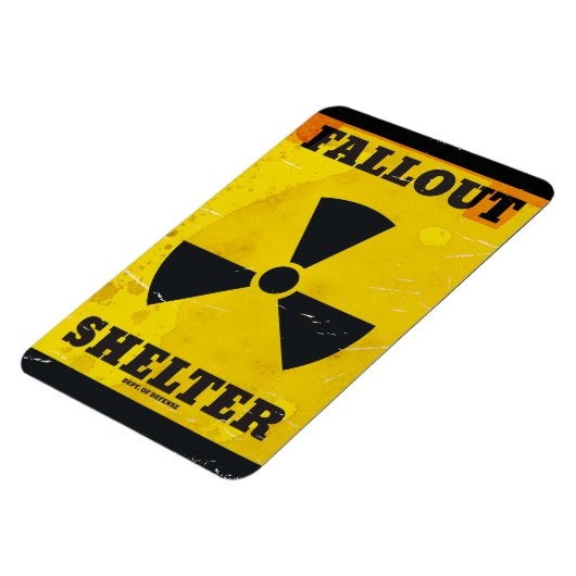 フォールアウトシェルター警告ヴィンテージのポスター マグネット (左側)